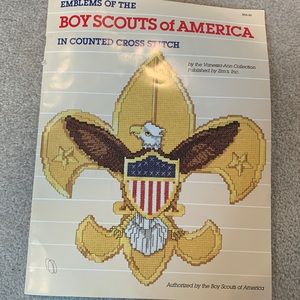 Emblems of the Boy Scouts of America in counted cross stitch